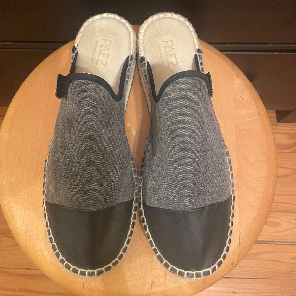 PAEZ canvas and leather heeled Espadrille size 9